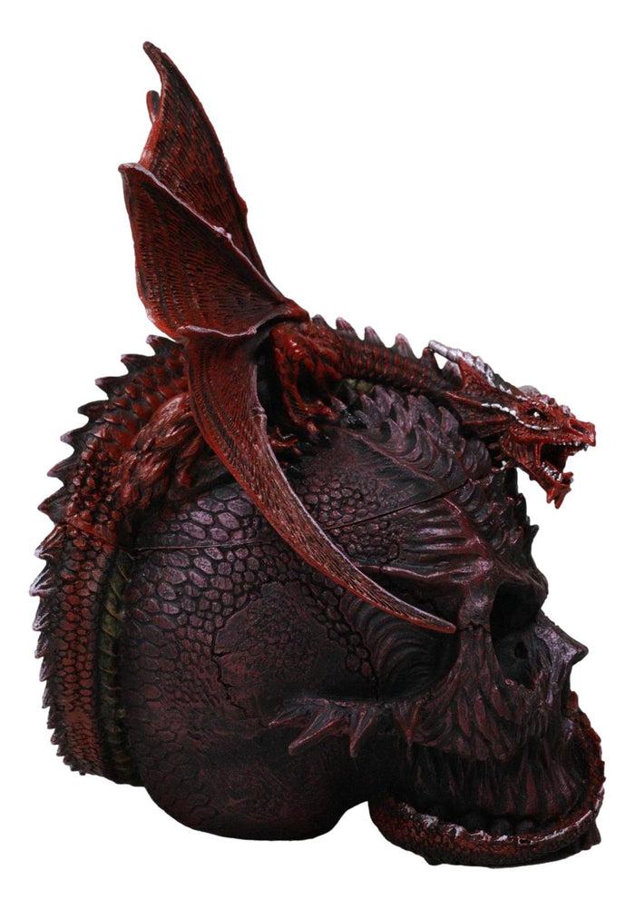 Ebros Gift Infection Virus Zombie Skull With Red Wyvern Dragon Decorative Box Figurine