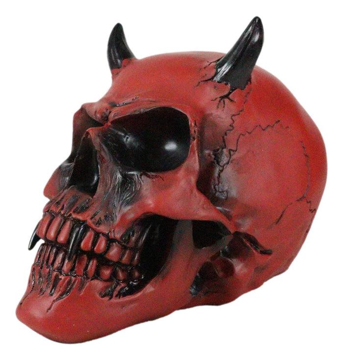 Ebros Gift Inferno Horned Bloody Crimson Demon Hell Fire Vampire Pit Lord Skull Figurine