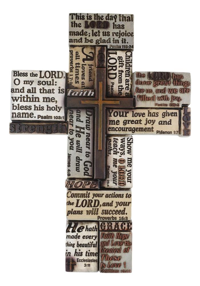 Ebros Gift Inspirational Encouragement Faith Love Hope Christian Bible Verses Wall Cross
