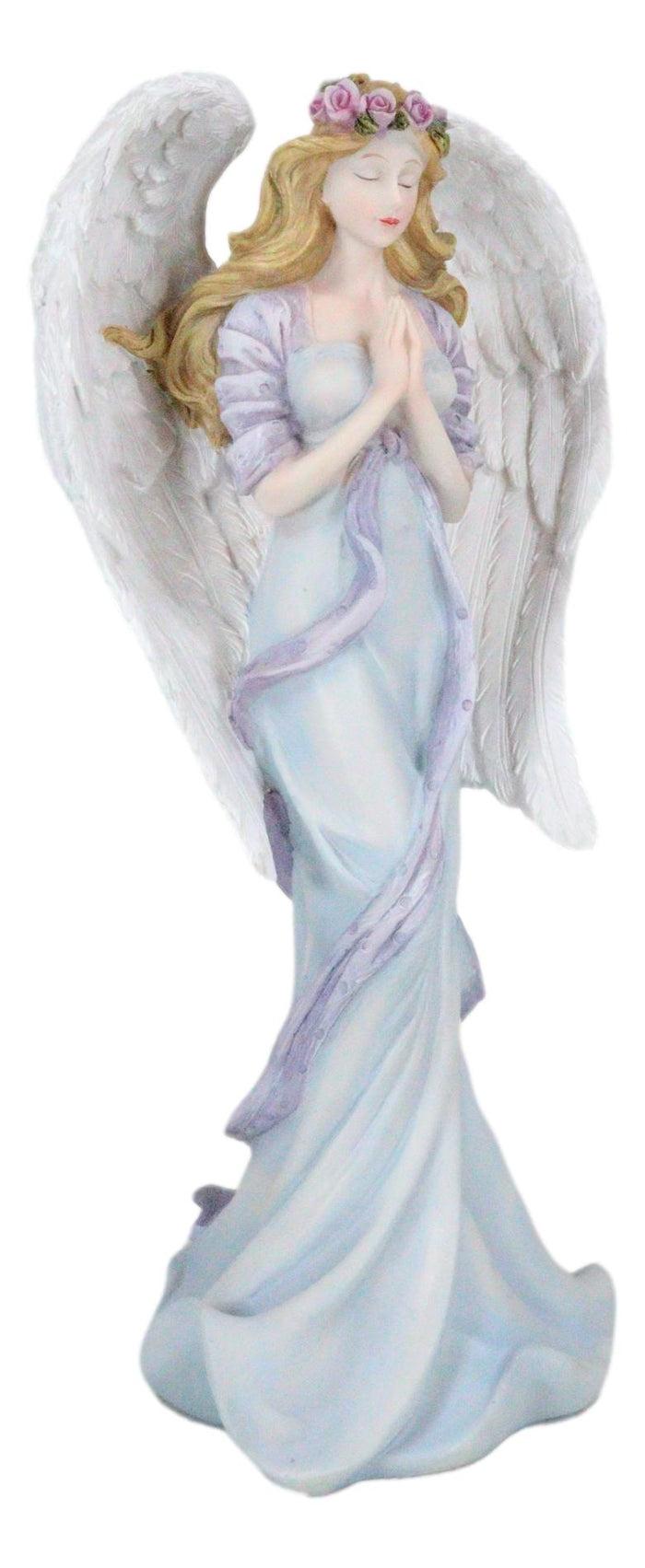 Ebros Gift Inspirational Praying Pink Rose Angel Of Serenity Sympathy And Love Figurine