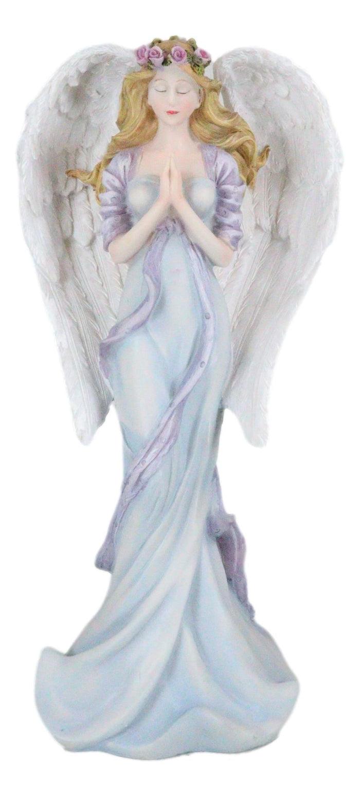 Ebros Gift Inspirational Praying Pink Rose Angel Of Serenity Sympathy And Love Figurine