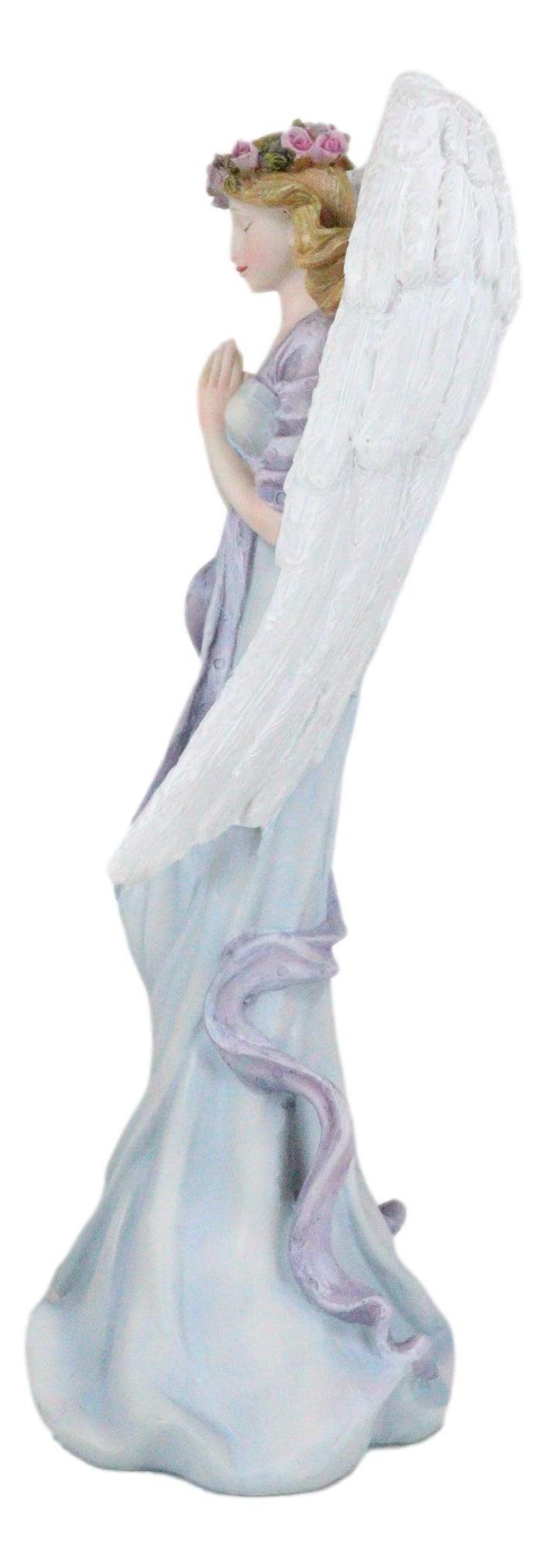 Ebros Gift Inspirational Praying Pink Rose Angel Of Serenity Sympathy And Love Figurine