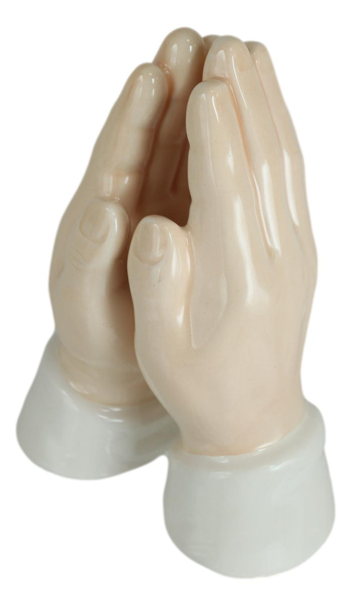 Ebros Gift Inspirational Religious Themed Praying Hands Ceramic Salt Pepper Shakers Set