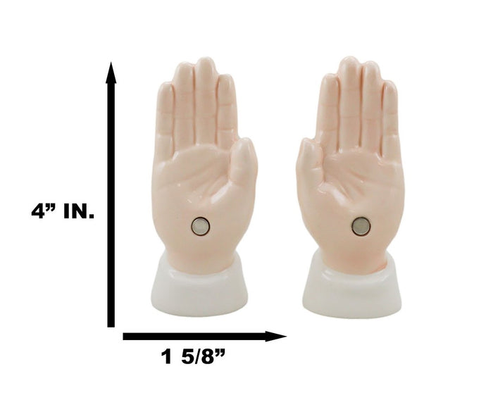 Ebros Gift Inspirational Religious Themed Praying Hands Ceramic Salt Pepper Shakers Set
