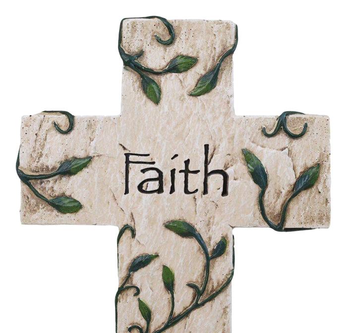 Ebros Gift Inspirational Vintage Tuscany Faith Olive Branches Decorative Wall Cross Decor