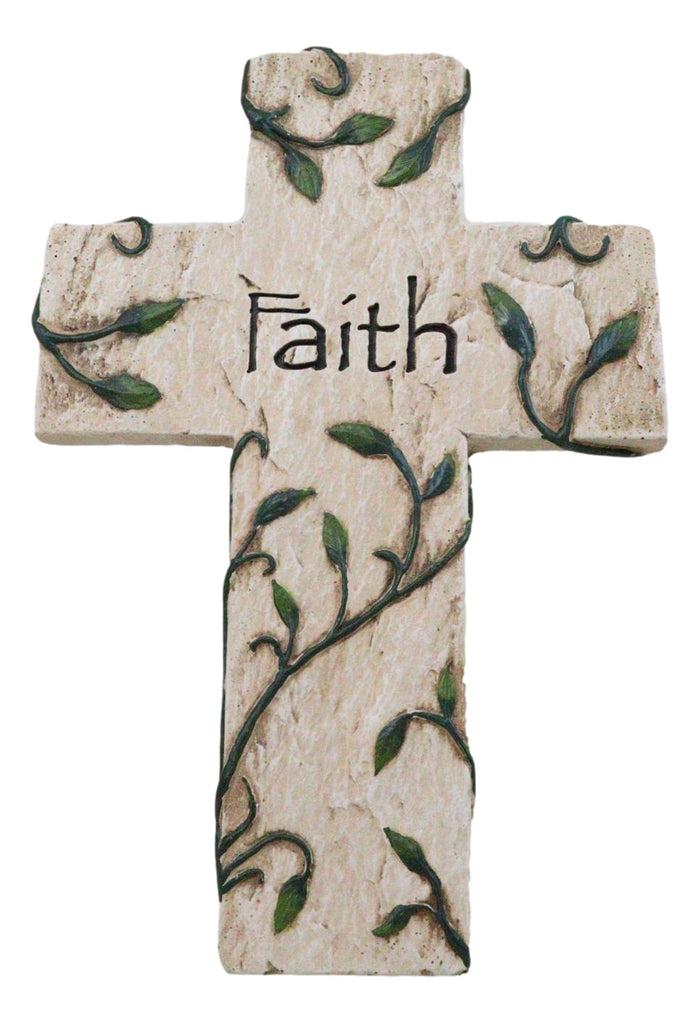 ebros gift Inspirational Vintage Tuscany Faith Olive Branches Decorative Wall Cross Decor