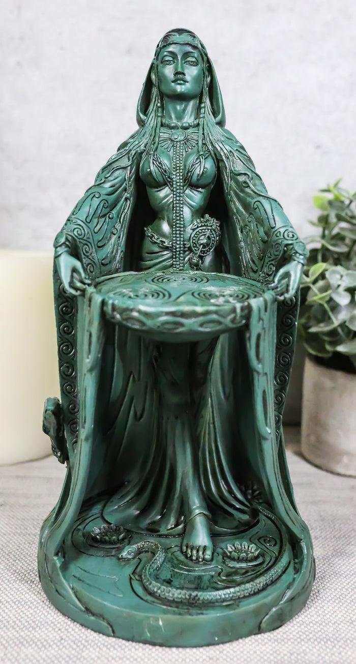 ebros gift Irish Triple Goddess Danu With Cauldron Statue 9"H Don Source Of Wisdom Wealth