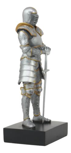 Ebros Gift Italian Medieval Knight Statue On Black Pedestal Base 9"Tall Suit Of Armor