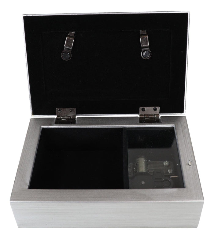 Ebros Gift January Birthday Month Red Garnet Birthstones Silver Tone Musical Trinket Box