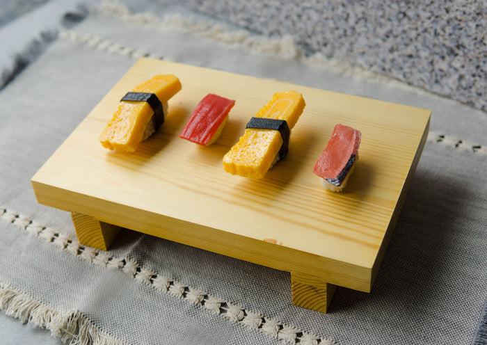 ebros gift Japanese Korean Sashimi Sushi Kimbap Geta Bamboo Wood Serving Plate 10"L 2-Pack