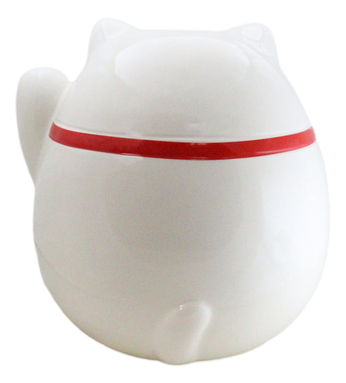 Ebros Gift Japanese Lucky Charm Beckoning Cat Fat Maneki Neko Money Coin Bank Figurine