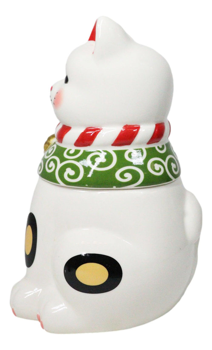 Ebros Gift Japanese Maneki Neko Lucky Fortune Charm Cat Ceramic Cookie Jar Figurine
