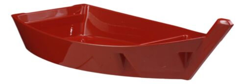 Ebros Gift Japanese Omakase Red Sushi Boat Serving Plate Plastic Lacquer Restaurant Grade