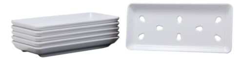 Ebros Gift Japanese Raw Sushi Preparation Storage White Neta Zara Melamine Plates Set Of 6