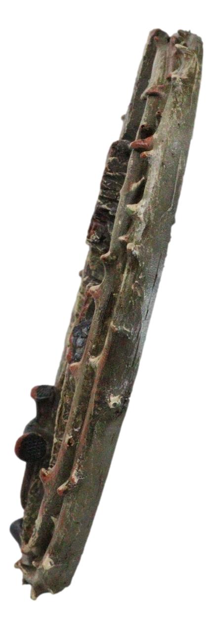Ebros Gift Jesus Cross With Nails And Crown Of Thorns Faux Wood Finish Wall Circle Plaque