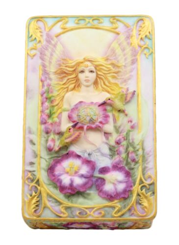 Ebros Gift Jody Bergsma Art Gallery Faith Fairy Jewelry Box Figurine 6.5"L Trinket Keepsake