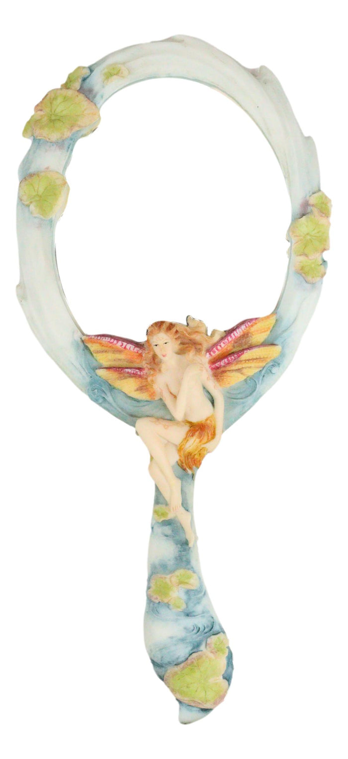 Ebros Gift Jody Bergsma Wild Magic Dragonfly Fairy By Lily Pond Scene Hand Mirror Figurine