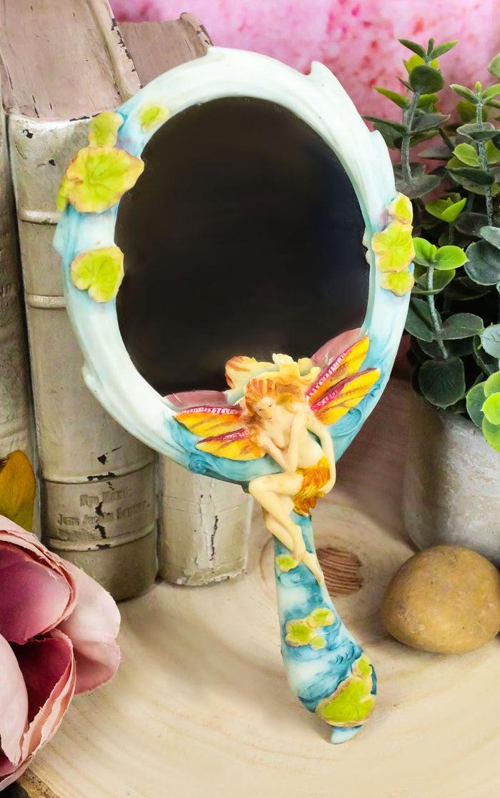 ebros gift Jody Bergsma Wild Magic Dragonfly Fairy By Lily Pond Scene Hand Mirror Figurine