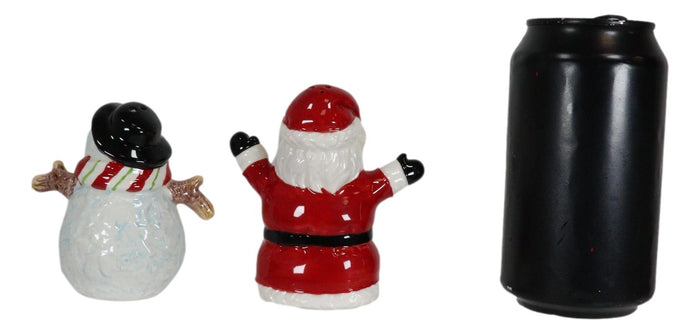 Ebros Gift Jolly Seasons Christmas Santa Claus And Mr Snowman Salt And Pepper Shakers Set