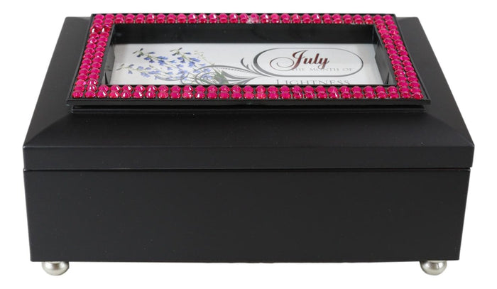 Ebros Gift July Month Ruby Birthstone Lightness And Levity Black Musical Trinket Box