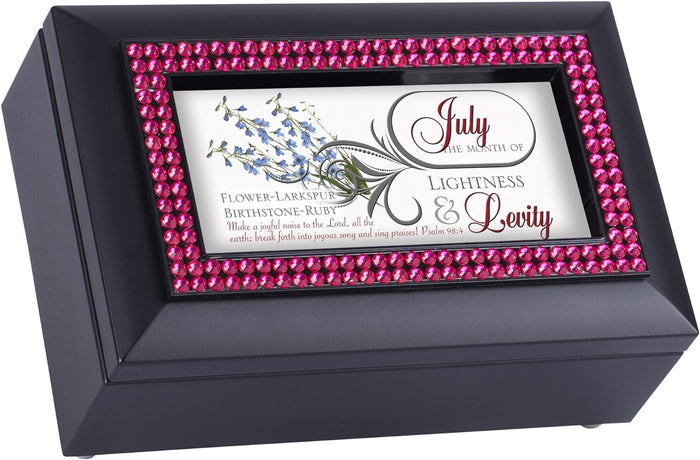 ebros gift July Month Ruby Birthstone Lightness And Levity Black Musical Trinket Box