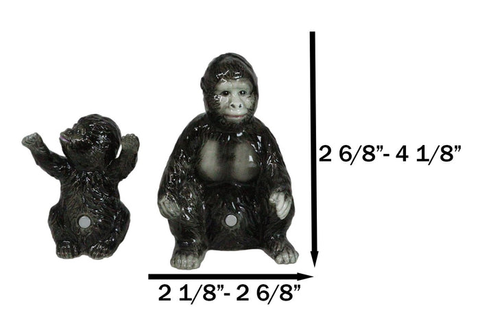 Ebros Gift Jungle Rainforest Wildlife Gorilla Ape And Baby Ceramic Salt And Pepper Shakers