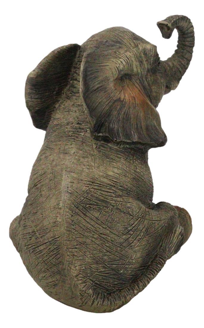 Ebros Gift Jungle Shower Safari Savanna Elephant Mother And Calf With Trunks Up Figurine