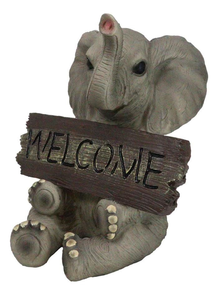 Ebros Gift Jungle Wildlife Welcome Safari Savanna Elephant Calf With Trunk Up Figurine