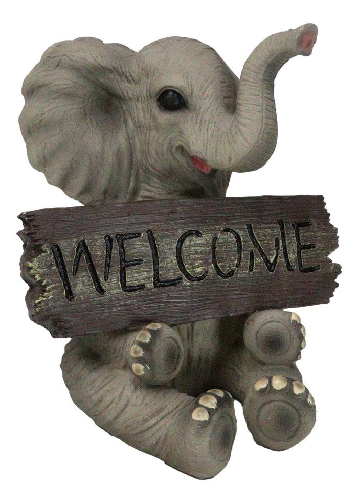 Ebros Gift Jungle Wildlife Welcome Safari Savanna Elephant Calf With Trunk Up Figurine