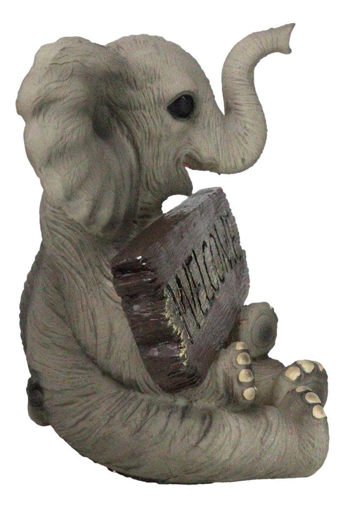 Ebros Gift Jungle Wildlife Welcome Safari Savanna Elephant Calf With Trunk Up Figurine