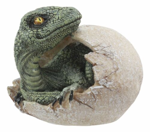 Ebros Gift Jurassic Era Predator Hatching Dinosaur Egg Figurine 4"H Velociraptor Hatchling