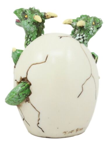 Ebros Gift Jurassic Green Hydra Three Headed Dragon Baby Egg Hatchling Figurine Collectible