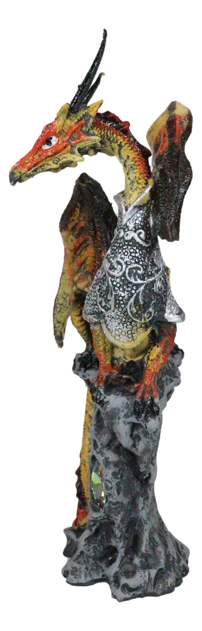 Ebros Gift Kaiser Gold Dragon Knight Perching On Oracle Tree Of Life Figurine Myth Legends