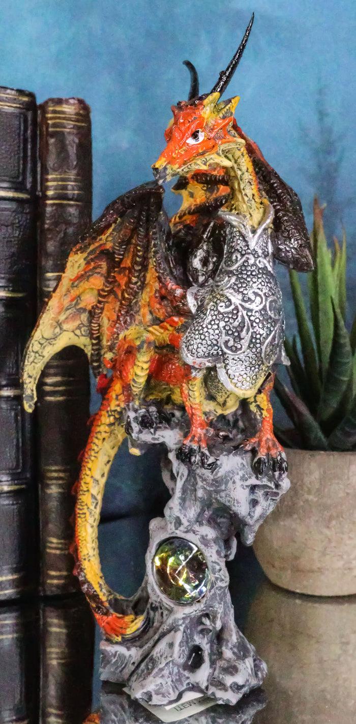 ebros gift Kaiser Gold Dragon Knight Perching On Oracle Tree Of Life Figurine Myth Legends