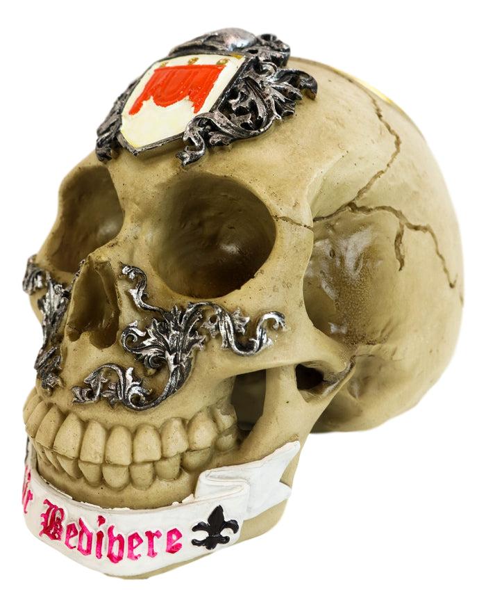 Ebros Gift King Arthur And Roundtable Knights Sir Bedivere Excalibur Sword Skull Statue