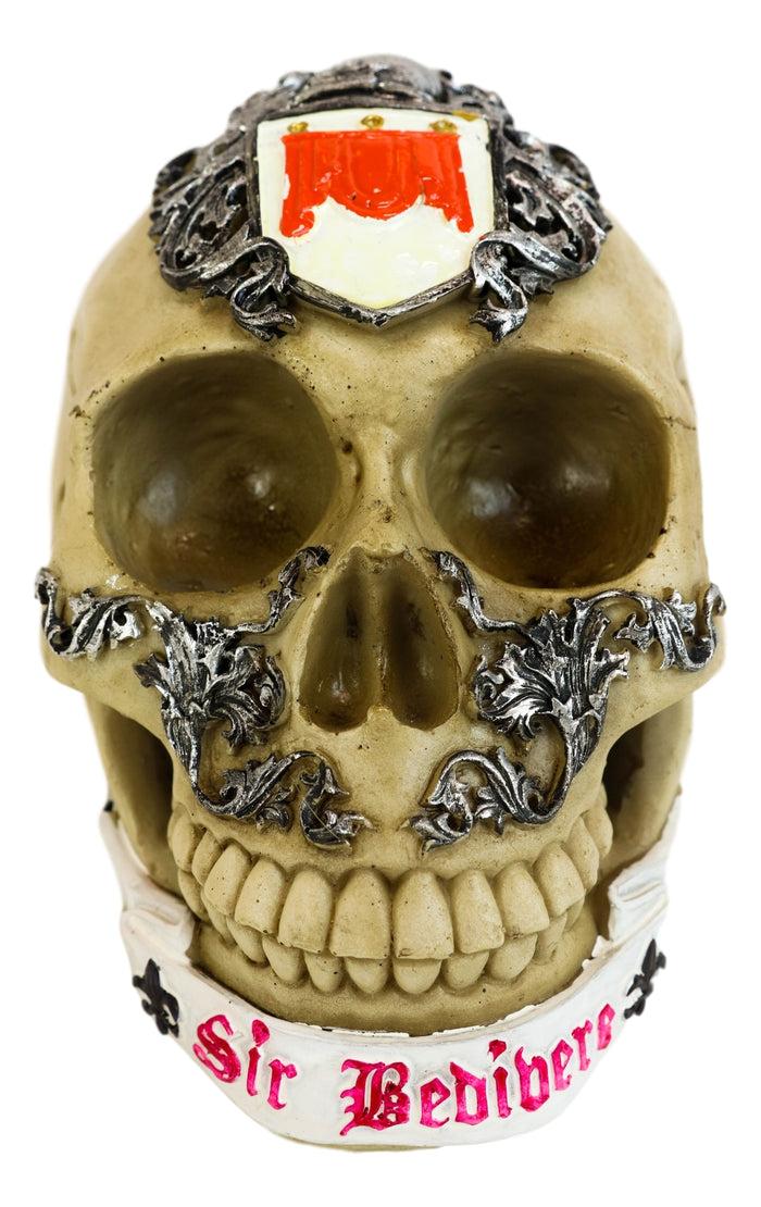 Ebros Gift King Arthur And Roundtable Knights Sir Bedivere Excalibur Sword Skull Statue