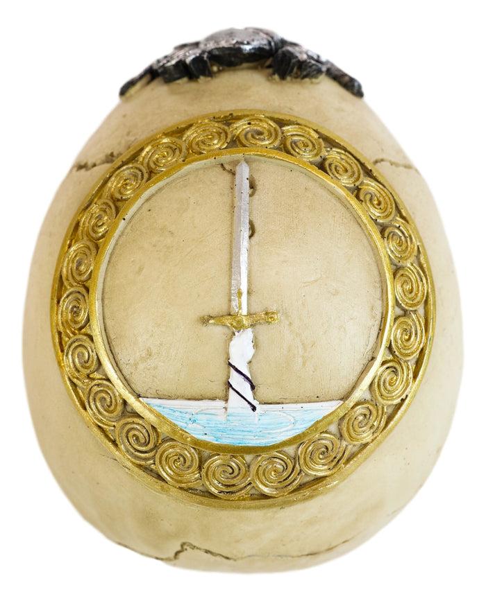 Ebros Gift King Arthur And Roundtable Knights Sir Bedivere Excalibur Sword Skull Statue