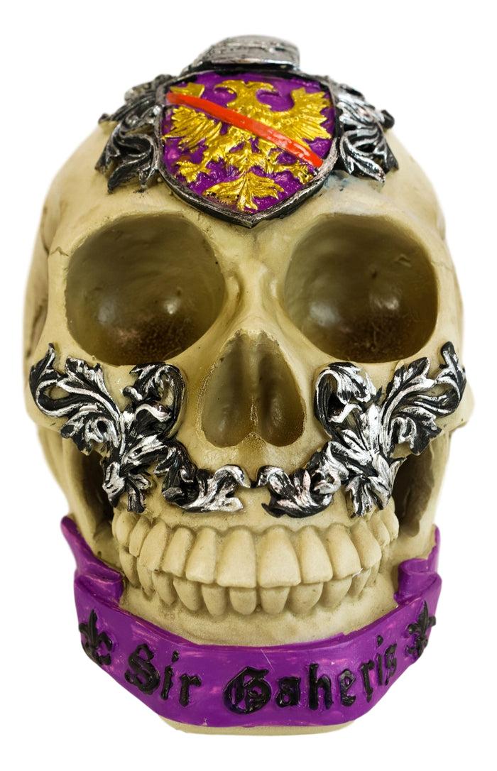 Ebros Gift King Arthur And Roundtable Knights Sir Gaheris Orkney Coat Of Arms Skull Statue
