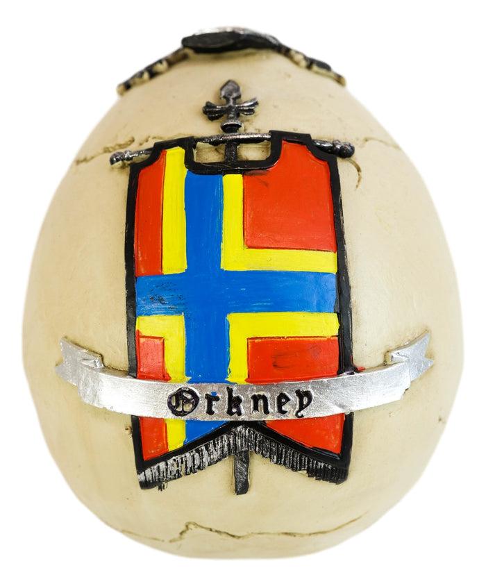 Ebros Gift King Arthur And Roundtable Knights Sir Gaheris Orkney Coat Of Arms Skull Statue