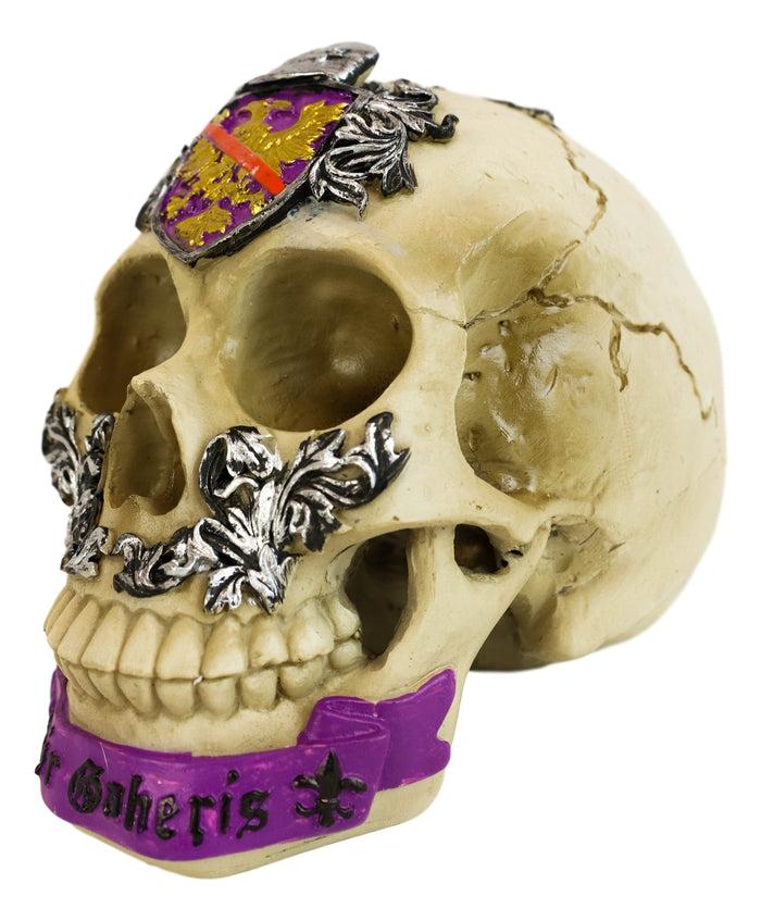 Ebros Gift King Arthur And Roundtable Knights Sir Gaheris Orkney Coat Of Arms Skull Statue