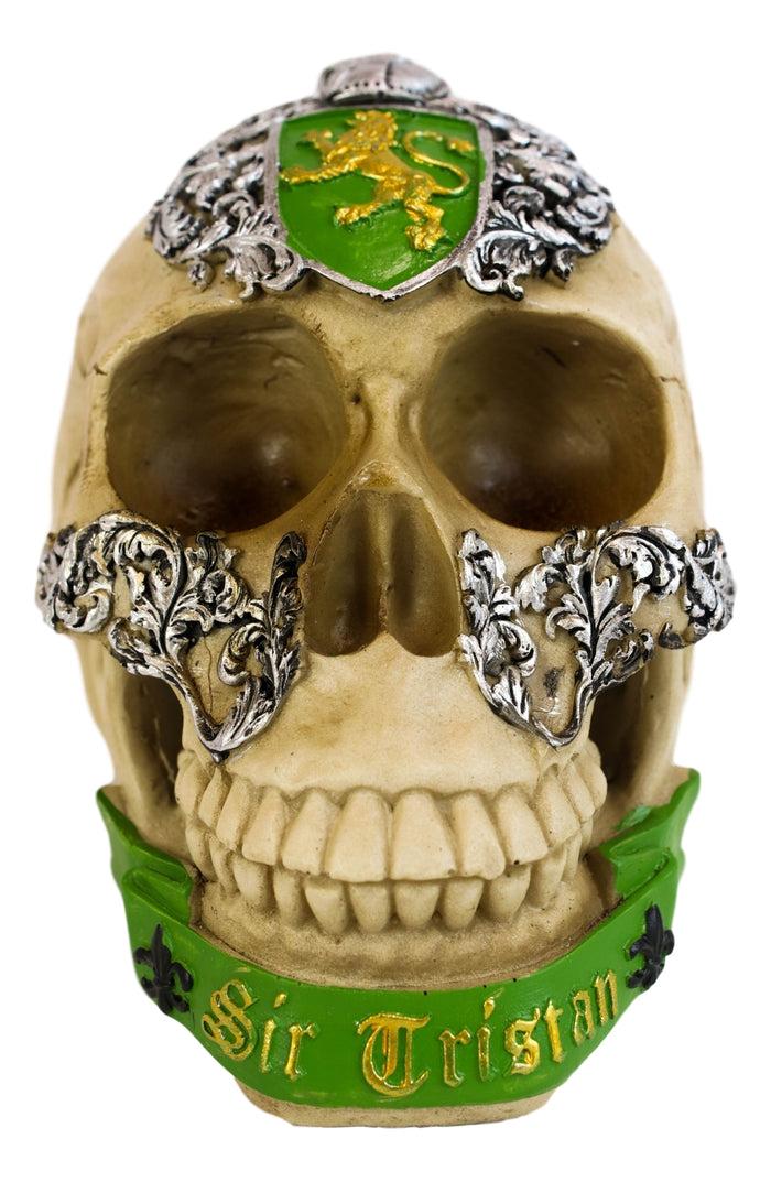 Ebros Gift King Arthur And Roundtable Knights Sir Tristan With Golden Harp Skull Statue