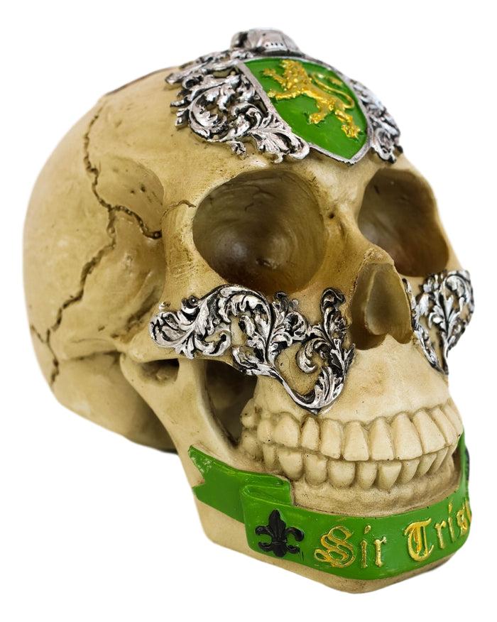 Ebros Gift King Arthur And Roundtable Knights Sir Tristan With Golden Harp Skull Statue