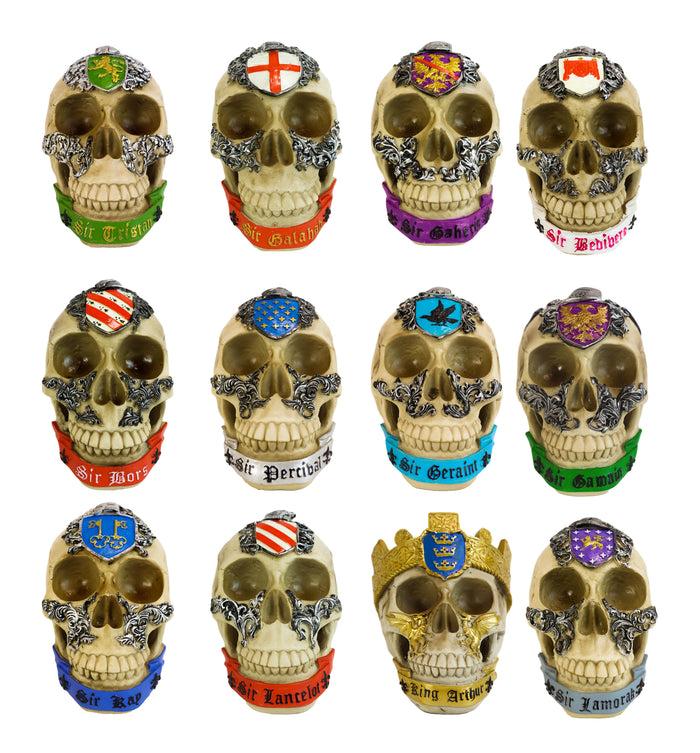 ebros gift King Arthur Pendragon And Knights Of The Roundtable Coat Of Arms Skull Set of 12