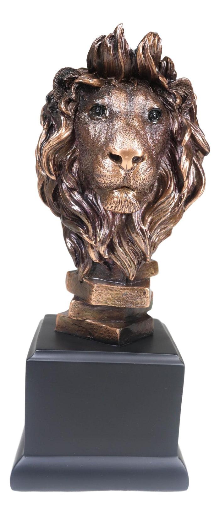 Ebros Gift King Of The Jungle African Lion Pride Bust Bronze Electroplated Figurine Statue