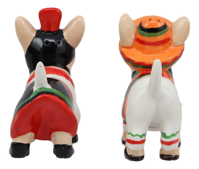 Ebros Gift Kissing Mexican Chihuahua Dogs With Sombrero Hat Ceramic Salt And Pepper Shakers