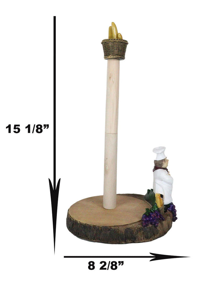 Ebros Gift Kitchen Culinary Bread And Grapes Chef Paper Towel Holder Dispenser Figurine