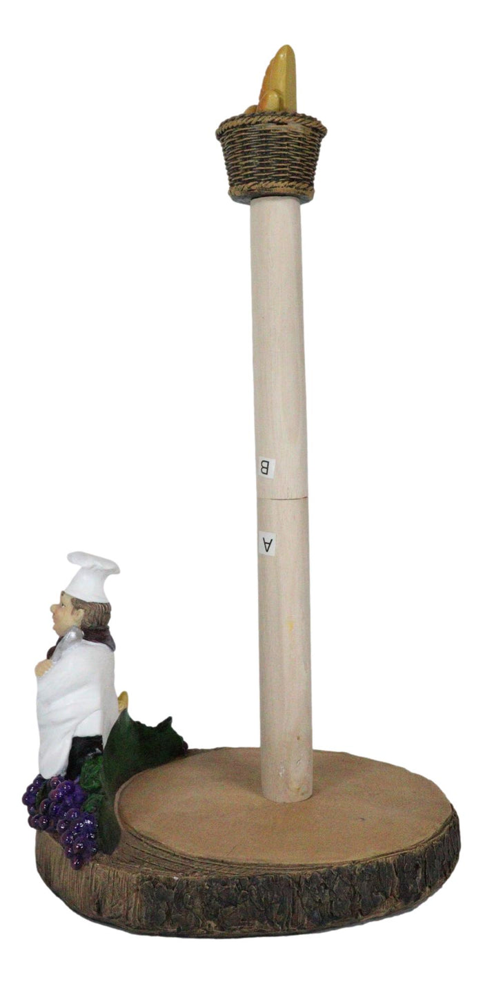 Ebros Gift Kitchen Culinary Bread And Grapes Chef Paper Towel Holder Dispenser Figurine
