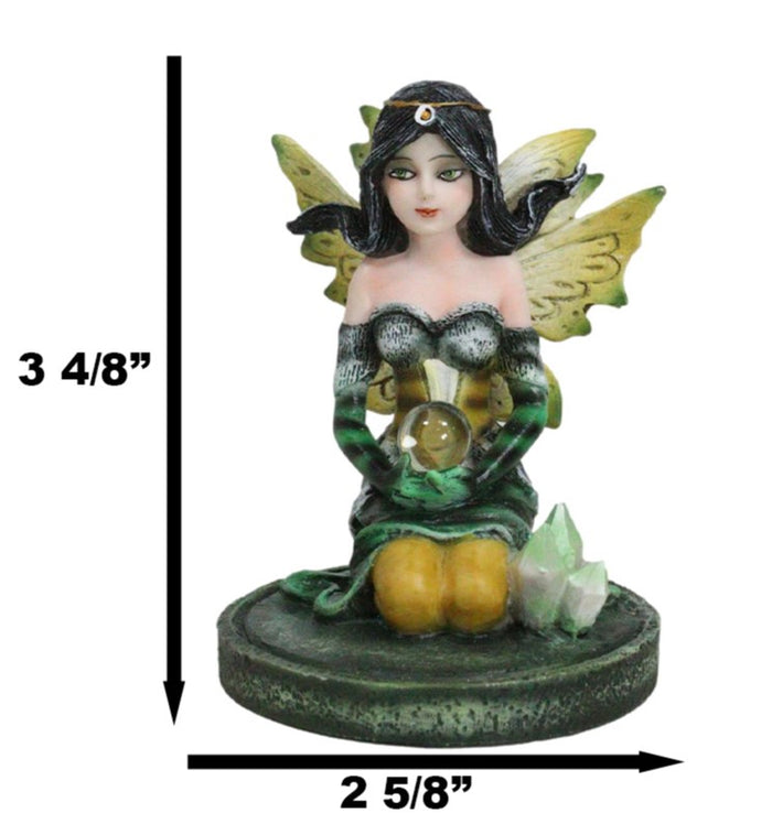 Ebros Gift Kneeling Bumblebee Spring Fairy With Crystal Ball On Garden Mini Figurine