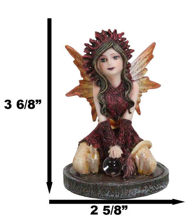 Ebros Gift Kneeling Red Tribal Dress Summer Hanuman Fairy With Crystal Ball Small Figurine