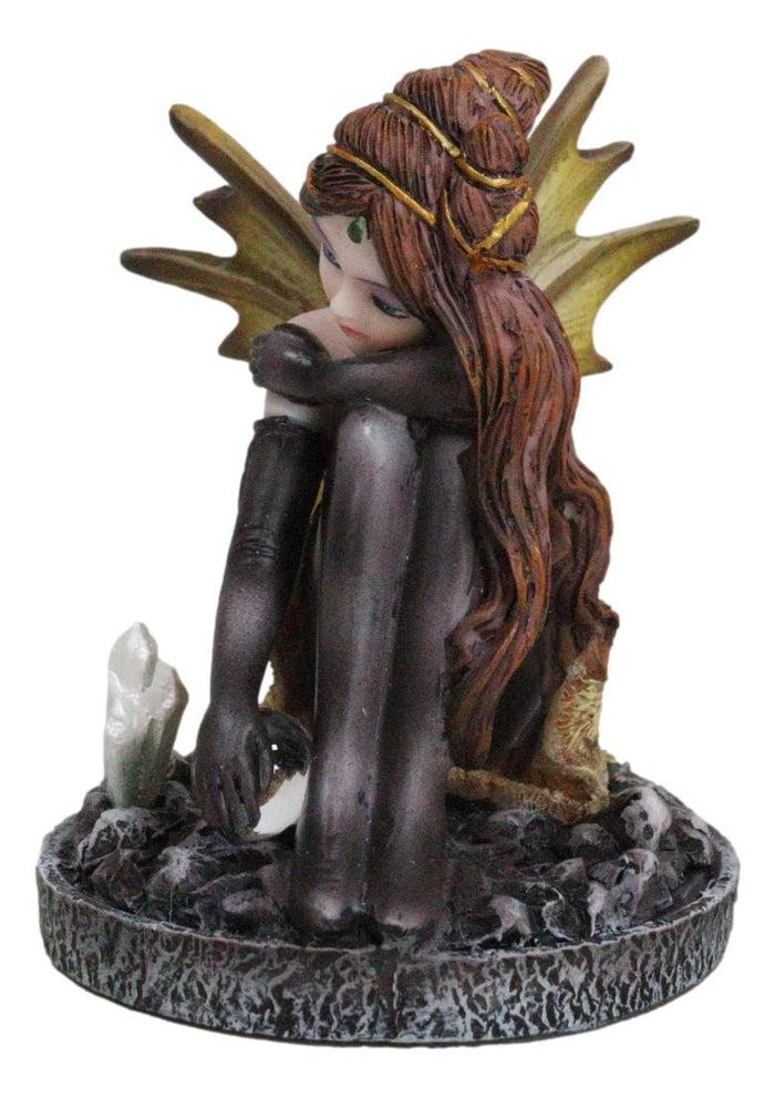Ebros Gift Kneeling Tribal Dressed Autumn Fall Elf Fairy With Crystal Ball Small Figurine